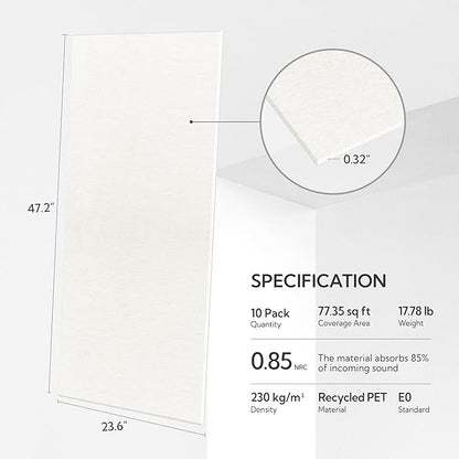 Olanglab Acoustic Wall Panels 10 Pack, 48 x 24 per Acoustic Panels Sound - Image 2