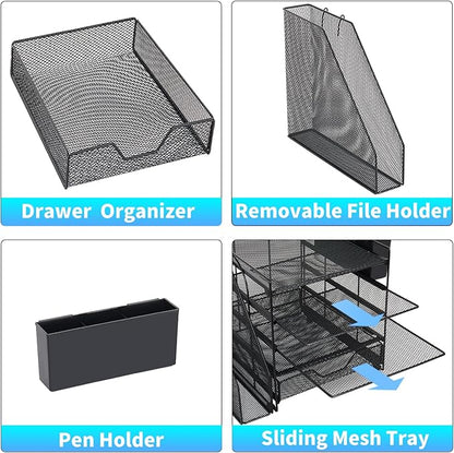 Gugsey Desk Organizer, 5-Tier Paper Letter Tray Organizer - Image 3