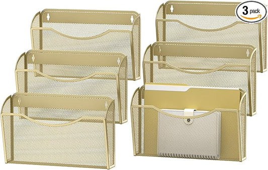 MINDEPOT Wall File Organizer, Hanging Wall Mounted File Folder Binder Holder by MINDEPOT