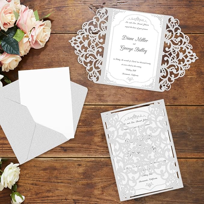24 Sheets Silver Shimmer Cardstock 8.5 x 11 Metallic Paper, Goefun 80lb Card - Image 5
