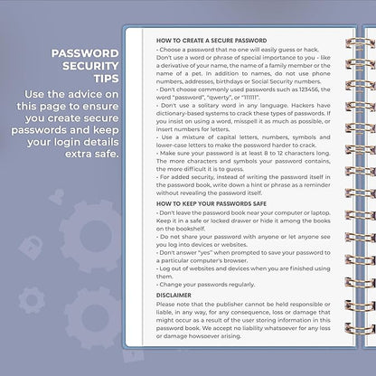 Clever Fox Password Book Spiral – Internet Address & Password Organizer - Image 5