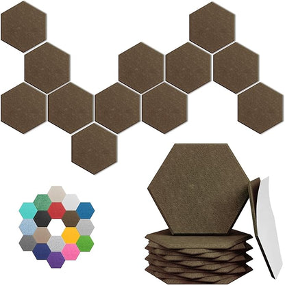 Hexagonal Acoustic Panels-12 Pack High-Density Sound Absorbing Panels by UNECHOACOUSTIC