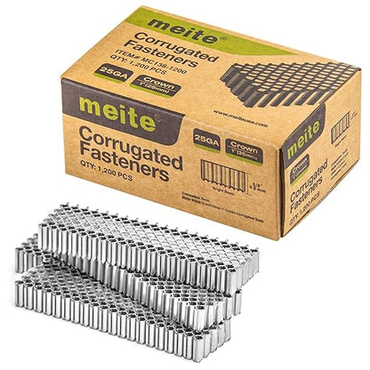 meite Corrugated Fasteners MC138 25 Gauge 1-Inch Crown 3/8-Inch Length Staples by meite