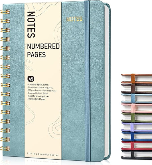 Lined Spiral Journal Notebook, A5 Hardcover Spiral Journals by Unknown