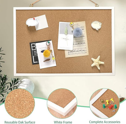 FEBSNOW Cork Board Bulletin Board 23 x 15.7 Inches - Image 3