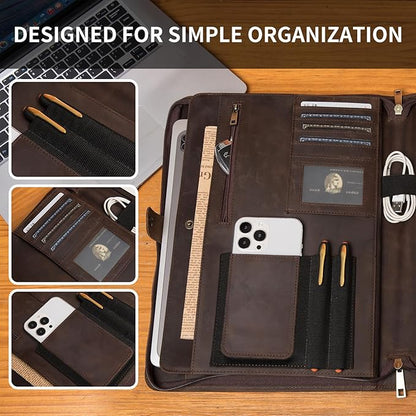 Geslun Personalized Genuine Leather Portfolio, Legal Size 8.5 x 14 Pad Holder - Image 8