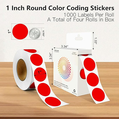 Red 1 Inch Round Color Coding Labels - Image 2