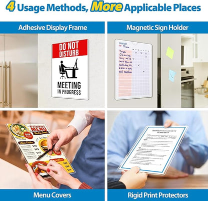 Magnetic Sign Holder 8.5 x 11 Wall Sign Holder 5Pack, Rigid Plastic Door Sign - Image 2