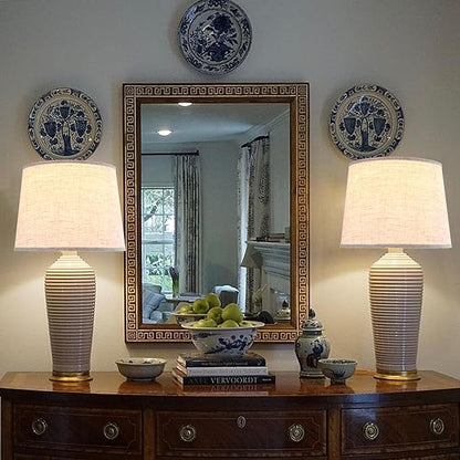 GO&SO Oatmeal Linen Drum Lamp Shade - Image 7