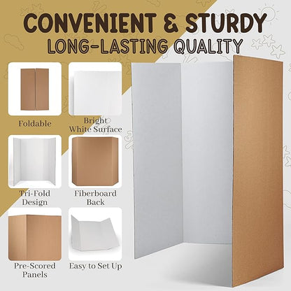 White Tri-Fold Presentation Board 28" X 40" Corrugated Tabletop Display - Image 3