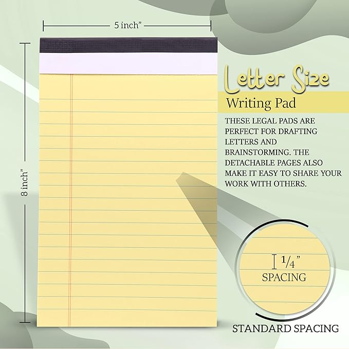 Emraw Jr. Legal pad, Small Note Pads Legal Ruled Writing Pad. Perforated Edge. - Image 8