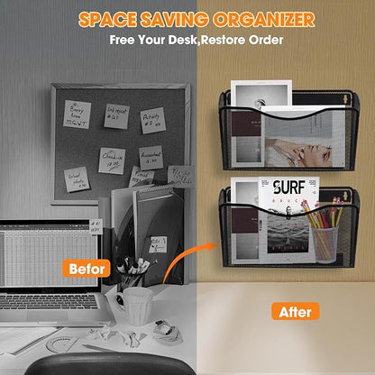 AGPTEK Magnetic File Holder, Hanging Wall Storage Rack - Image 6