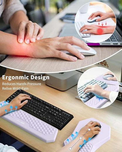 Ergonomic Mouse Pad and Keyboard Wrist Rest Support Set, Massage Design Mousepad - Image 2