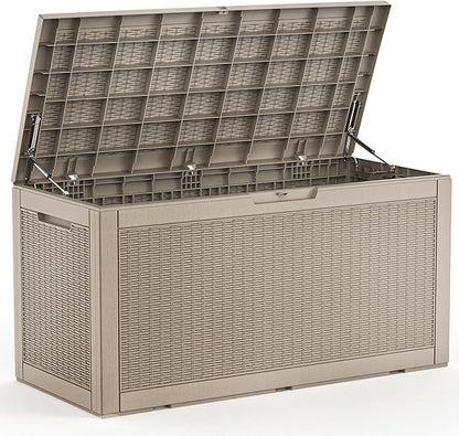 EasyUp 120 Gallon Deck Boxes Waterproof, Outdoor Large Storage Boxes by EASYUP