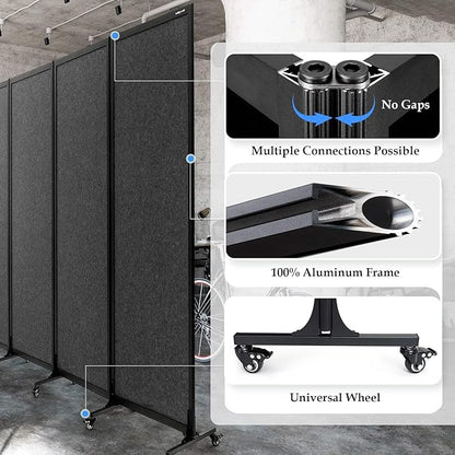 Upgrade Version Room Partition and Divider, Freestanding Rolling Dividers - Image 4