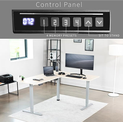 VIVO Electric Corner 63 x 55 inch L-Shaped Standing Desk, Memory Height - Image 5