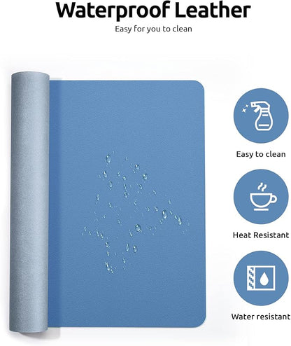 YSAGi Leather Desk Protector, Office Mat, Large Mouse Mat, Non-Slip PU Leather - Image 4