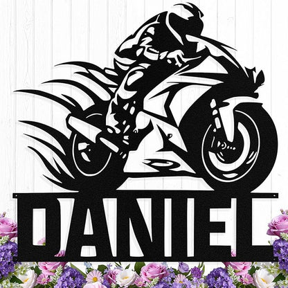 Custom Motorcycle Metal Signs Personalized Dirt Biker Name Sign Custom Garage by HengMeiZiK