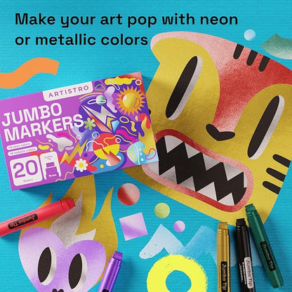 ARTISTRO 20 Poster Markers Jumbo Set Acrylic Markers - Image 6