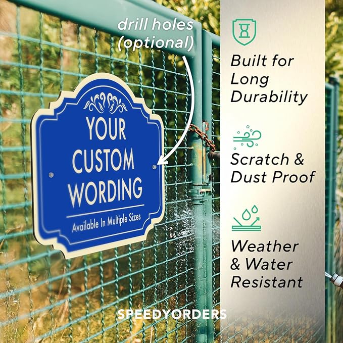 Personalized Custom Decorative Outdoor Metal Signs, Waterproof, Design 2 Blue - Image 6