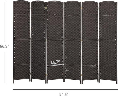 HOMCOM Room Divider, 6 Panel Folding Privacy Screen, 5.6' Tall Freestanding - Image 7