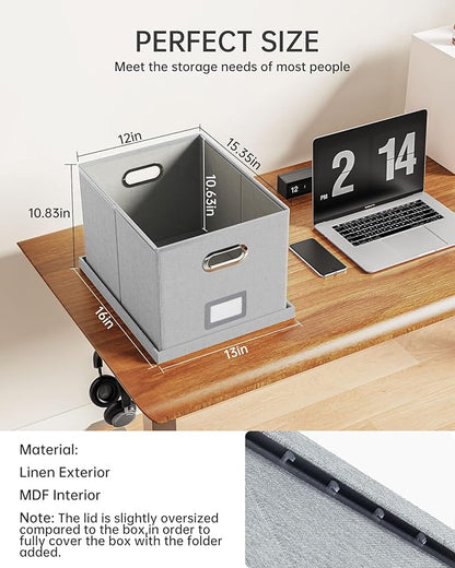 2 Pack File Storage Organizer, Filing Box, Portable File Box - Image 3