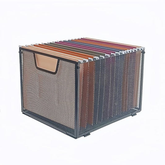 SREGGSIY Metal Mesh Hanging File Organizer, Office/School/Home File Crate by SREGGSIY