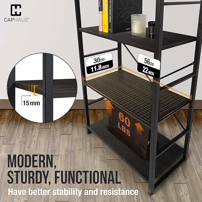 CAPHAUS 3 Tier Small Bookshelf, 24 Inch Width Free Standing Shelf, Bookcase - Image 6