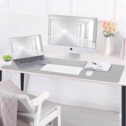 Desk Mat, 35.4" x 17" Leather Desk mat, Double-Sided Desk Pad, Desk matt - Image 6