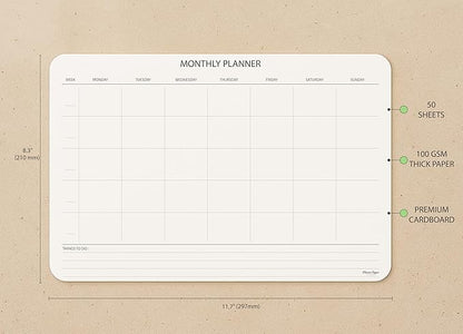Undated Monthly Planner Notepad, Desk Calendar - Image 4