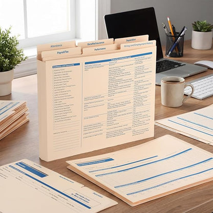 25 Set Employee Personnel File Folders Bulk 6 Folders Expanded Employee Record - Image 4