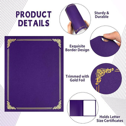 gisgfim 15Pcs Certificate Holders Diploma Covers Single Sided Gold Foil Border - Image 4