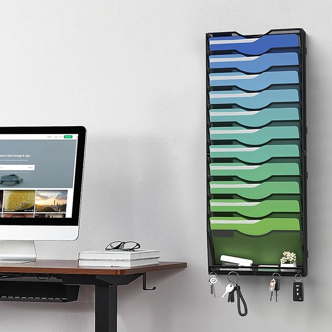 Kuntine.B Wall File Organizer Office Hanging Magazine Holder Wall File Organizer - Image 7
