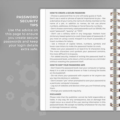 Clever Fox Password Book Spiral – Internet Address & Password Organizer - Image 5