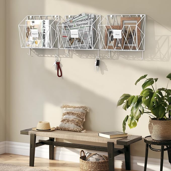 CADUKE 6 Pack Hanging Wall File Organizer Mesh Folder Holder Mail Magazine - Image 4