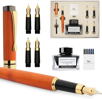 Wordsworth & Black Fountain Pen Gift Set, Includes Ink Bottle, 6 Ink Cartridges by WordsworthBlack
