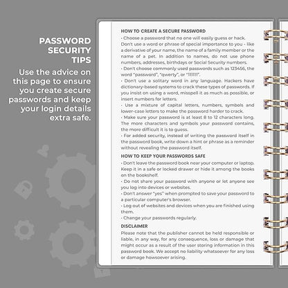 Clever Fox Password Book Spiral – Mini Internet Address & Password Organizer - Image 5