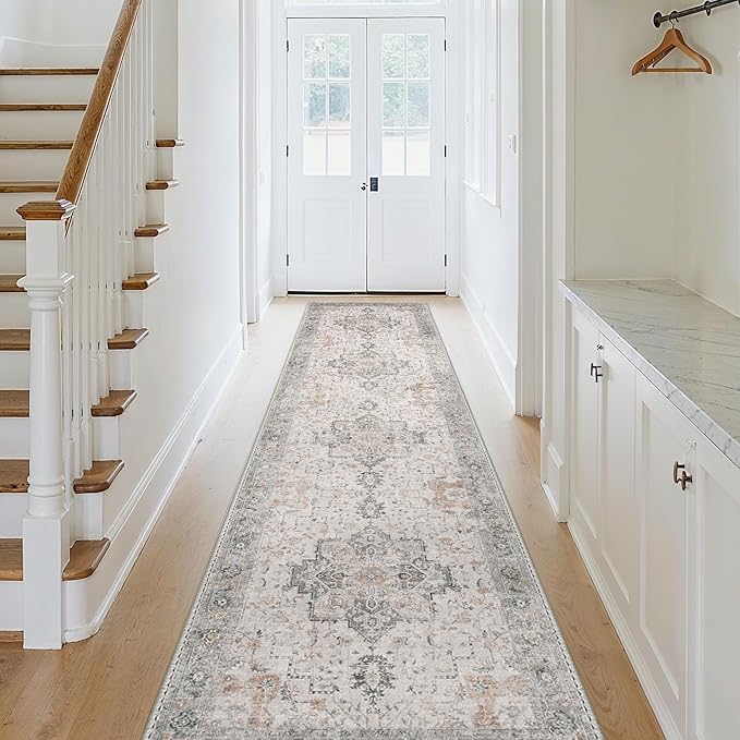 GENIMO Runner Rug 2'6"x4 Machine Washable Non Slip Vintage Hallway Runner Rug - Image 2