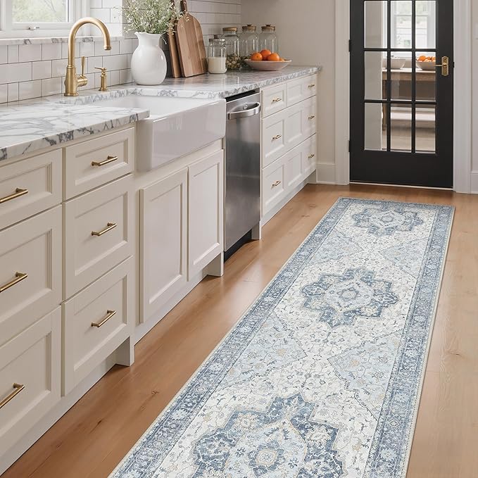 GENIMO Runner Rug 2'6"x8 Machine Washable Non Slip Vintage Hallway Runner Rug - Image 2