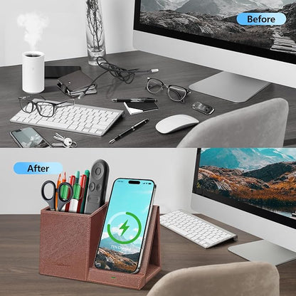 TopMade Wireless Charger with Pen Holder, Home Office Supplies Desk Accessories - Image 2