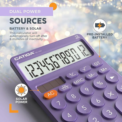 CATIGA 12 Digit Desktop Calculator Basic Desk Calculator - Image 5