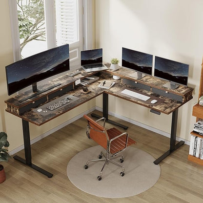 FLEXISPOT 71'' L Shaped Standing Desk Electric Corner Table - Image 2