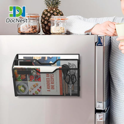 Docnest 2 Tier 3 Pack Magnetic Wall Mounted File Holders, Mesh Letter Organizer - Image 6