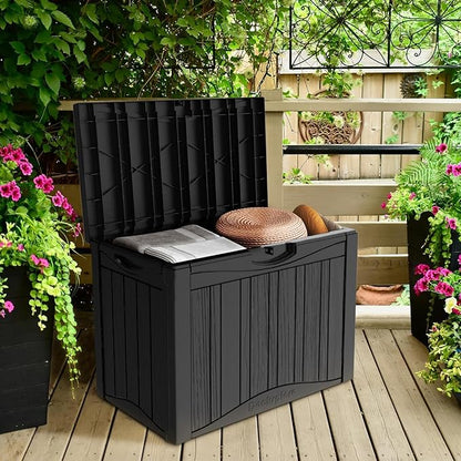 Yardgrace 50 Gallon Plus Outdoor Storage Box, Waterproof Resin Deck Box - Image 2