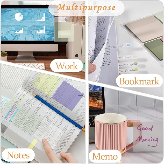 BAYTORY 700 Sheets Transparent Sticky Notes - Image 7