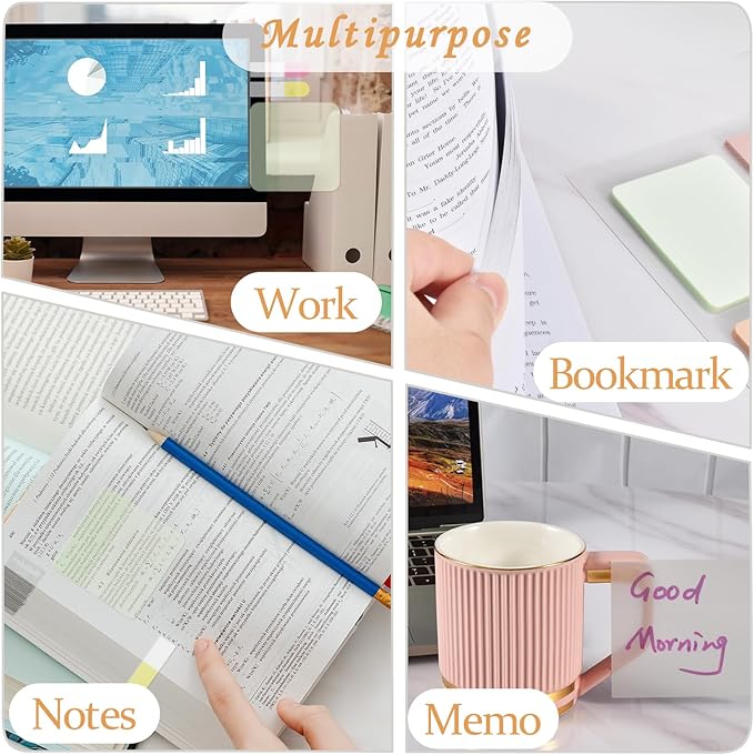 BAYTORY 1600 Sheets Transparent Sticky Notes - Image 7