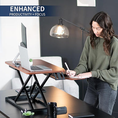 VIVO 32 inch Desk Converter, K Series, Height Adjustable Sit to Stand Riser - Image 4