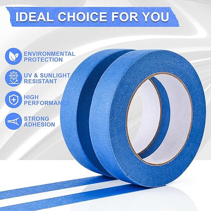 NEOACT 30 Rolls Blue Painters Tape 1 Inch Wide, 55 Yards Multi-Surface Bulk - Image 3