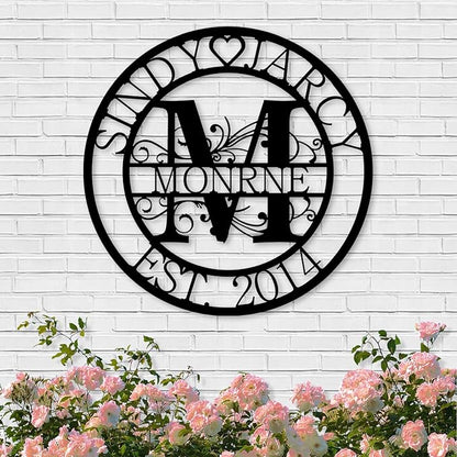 Custom Metal Sign | Personalized Family Name Sign | Monogram Wall Decor | Metal by Dyoart