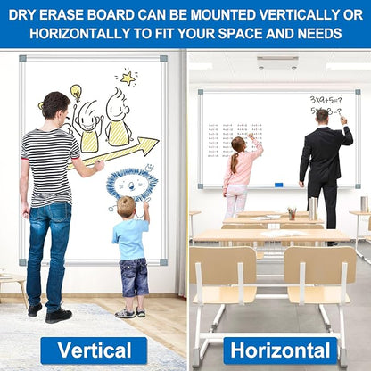 H-Qprobd 6'x4' Large Magnetic White Board Dry Erase Whiteboard - Image 6
